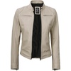 image:imageDecrum Cafe Racer Leather Jacket Women  Real Lambskin Casual Womens Leather JacketBeige