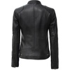 image:imageDecrum Cafe Racer Leather Jacket Women  Real Lambskin Casual Womens Leather JacketBlack