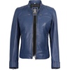 image:imageDecrum Cafe Racer Leather Jacket Women  Real Lambskin Casual Womens Leather JacketBlue