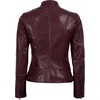 image:imageDecrum Cafe Racer Leather Jacket Women  Real Lambskin Casual Womens Leather JacketBurgundy
