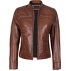 image:imageDecrum Cafe Racer Leather Jacket Women  Real Lambskin Casual Womens Leather JacketCognac Wax