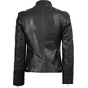 image:imageDecrum Cafe Racer Leather Jacket Women  Real Lambskin Casual Womens Leather JacketDark Brown Ruboff