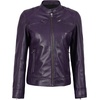 image:imageDecrum Cafe Racer Leather Jacket Women  Real Lambskin Casual Womens Leather JacketPurple Wax