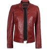 image:imageDecrum Cafe Racer Leather Jacket Women  Real Lambskin Casual Womens Leather JacketRed