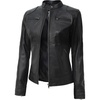image:imageDecrum Cafe Racer Leather Jacket Women  Real Lambskin Casual Womens Leather JacketBlack