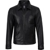image:imageReal Lambskin Men Leather Jacket Vintage Style Shirt CollarBlack