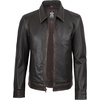 image:imageReal Lambskin Men Leather Jacket Vintage Style Shirt CollarBrown Ruboff