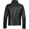 image:imageTrucker Leather Jacket Men  Vintage Style Real Lambskin Leather Jackets for Men with Button ClosureBlack