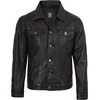 image:imageTrucker Leather Jacket Men  Vintage Style Real Lambskin Leather Jackets for Men with Button ClosureMaroon Wax Washed Black New