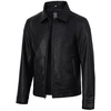 image:imageReal Lambskin Men Leather Jacket Vintage Style Shirt CollarBlack